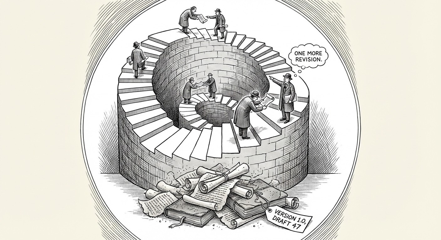 Illustration of an infinite staircase of revisions